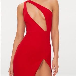 One shoulder red dress never worn